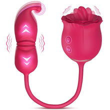 Load image into Gallery viewer, 3 In 1 Rose Toy Clit Licking Toy Dildo Tongue G Spot Clitoral Nipple Vibrator