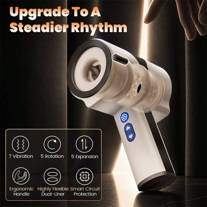 Raiden – Ergonomic Male Masturbator Non-Slip Arc Handle for Fatigue-Free Grip Durable Telescopic Rotation Motor