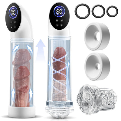 Arthur-6 Smart Suction Enlargement Pump with Transparent Sleeve,Includes 2 Silicone Sleeves & 3 Delay Rings