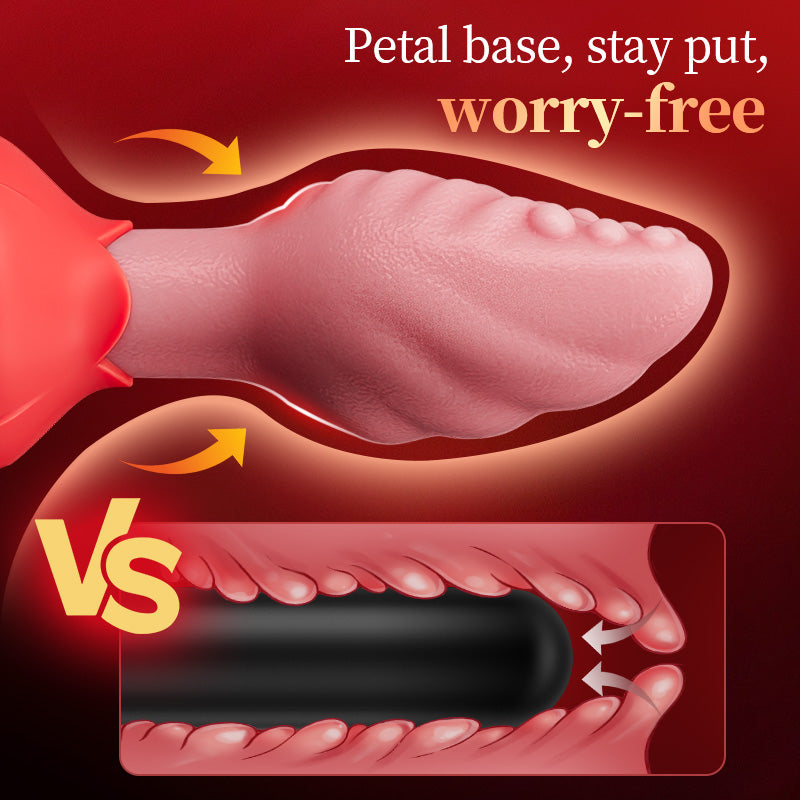 Sera - Tongue-Shaped 360° Rotating Anal Plug with Rose Base for Women & Men