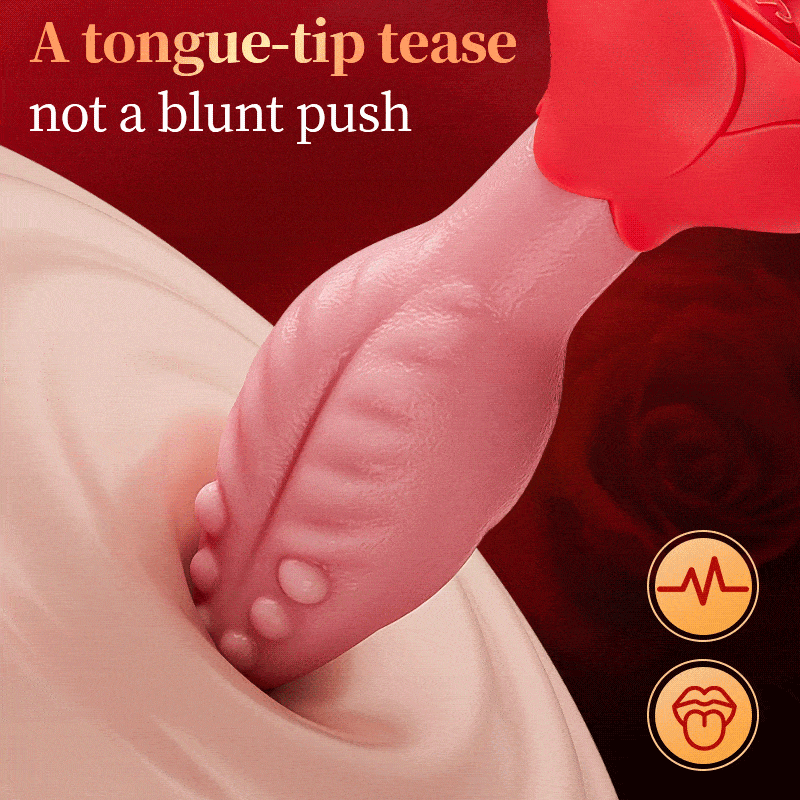 Sera - Tongue-Shaped 360° Rotating Anal Plug with Rose Base for Women & Men