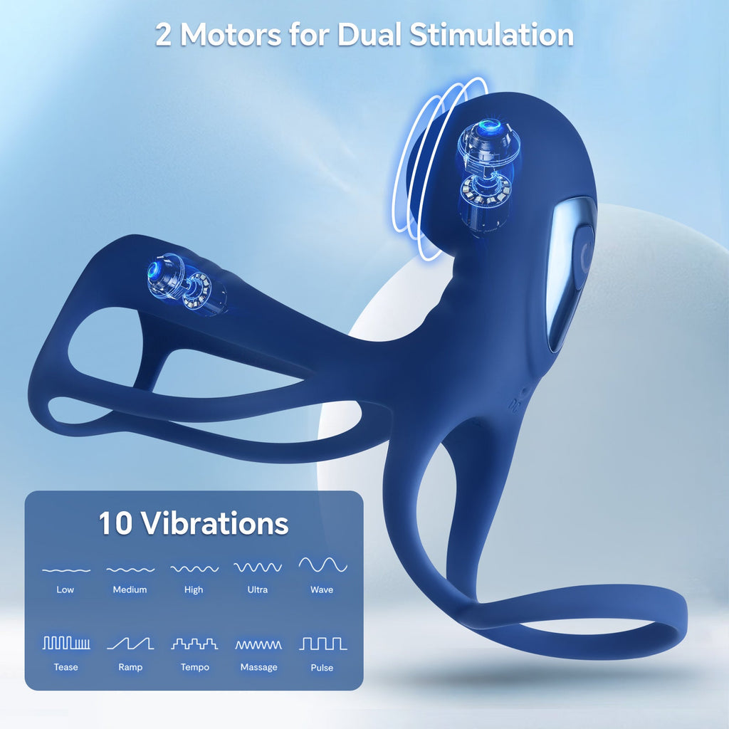 Powerful Multi-speed Rechargeable Vibrating Cock Ring – Stretchy Design For Delayed Ejaculation