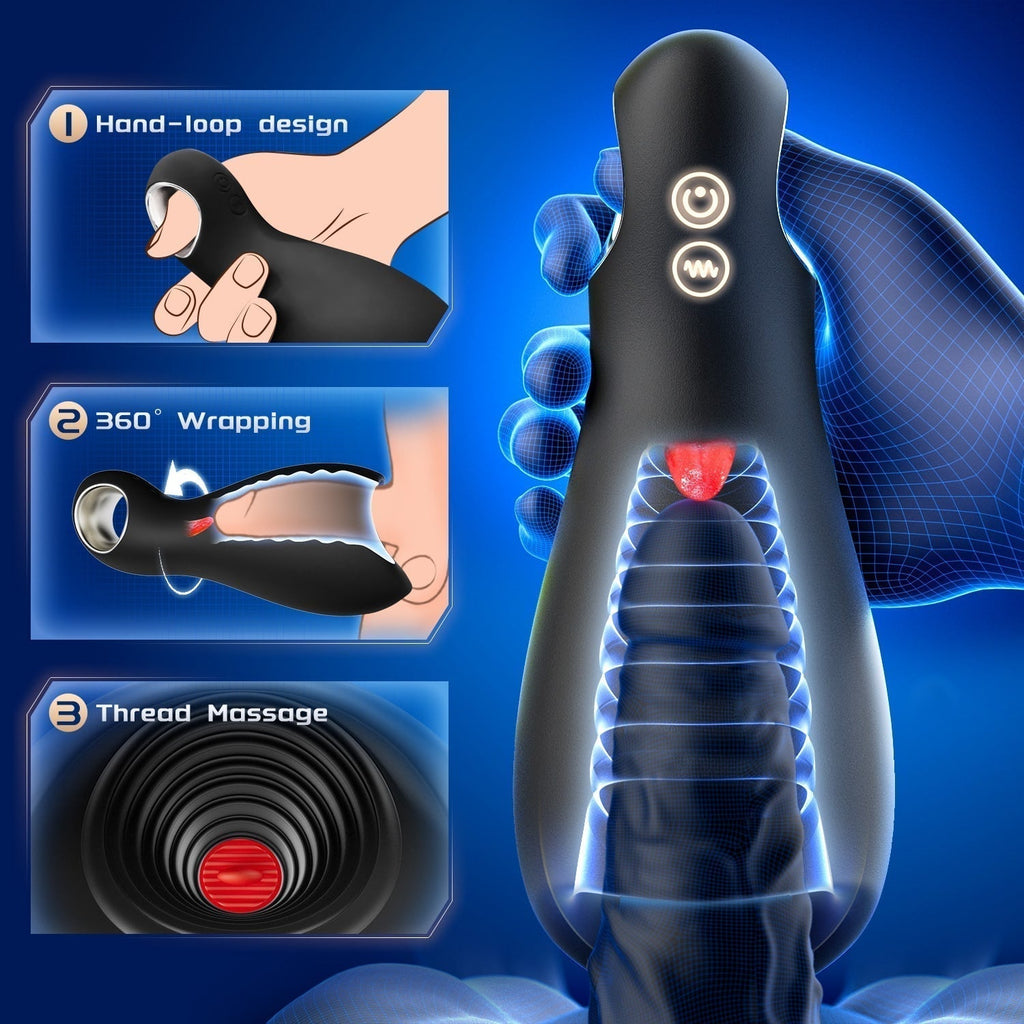 360°Wrapped 5x10-Mode Tongue Licking Vibrating for Enhanced Training Male Masterubaters Mens Mastusbator Adult Toys Penis Vibrator for Man Sex Doll