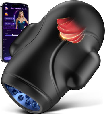 3 Motors Vibrating Male Stroker 10X Licking For Glan Training