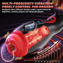 Load image into Gallery viewer, LCD Display 9 Sucking &amp; Vibrating Phone Holder Blowjob Machine