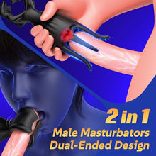 Load image into Gallery viewer, 9X Licking Vibrating Double-Ended Penis Trainer 360° Wrapped Stimulation Male Masturbator