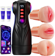 Load image into Gallery viewer, Daphne - 3 Sleeves Pocket Pussy Penis Pump with 9 Sucking &amp; 9 Vibrating Male Masturbator
