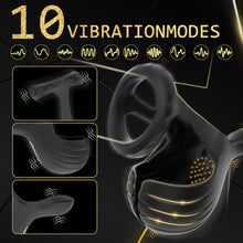 Load image into Gallery viewer, 10 Modes Vibrating Cock Ring with APP Control Testicles Vibrator