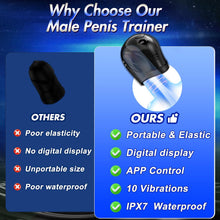 Load image into Gallery viewer, 360° Wrapping Glans Trainer 10x Vibrating Penis Stroker with LCD APP Control