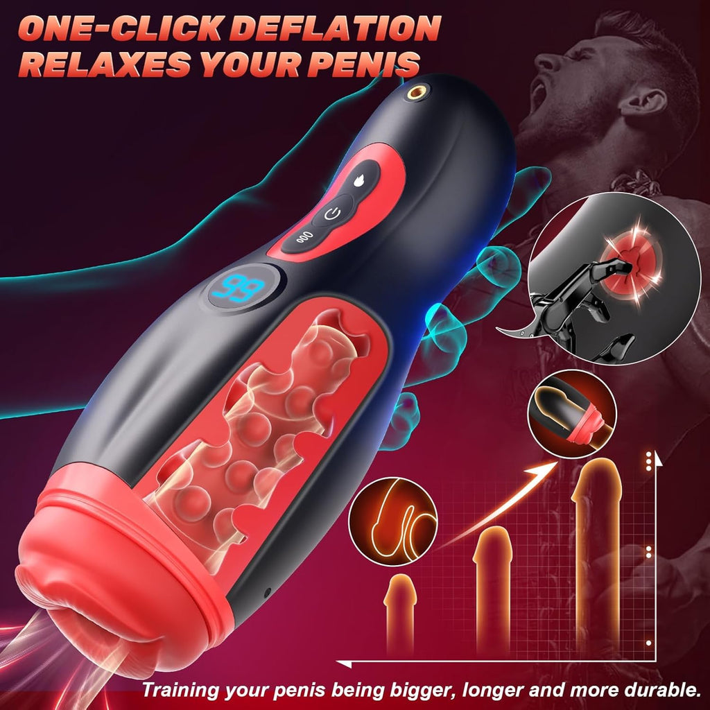LCD Display 9 Sucking & Vibrating Phone Holder Blowjob Machine