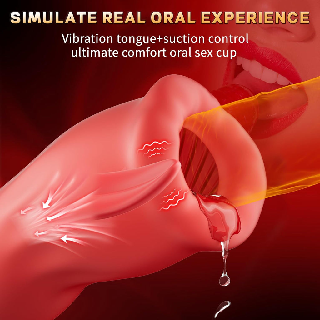 9X Tongue Licking Mouth-Wrapped Blowjob Male Stroker