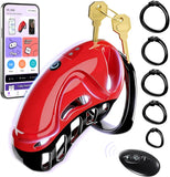 APP Remote Control Male Chastity Devices Sissy Cock Cage with 10 Vibrations