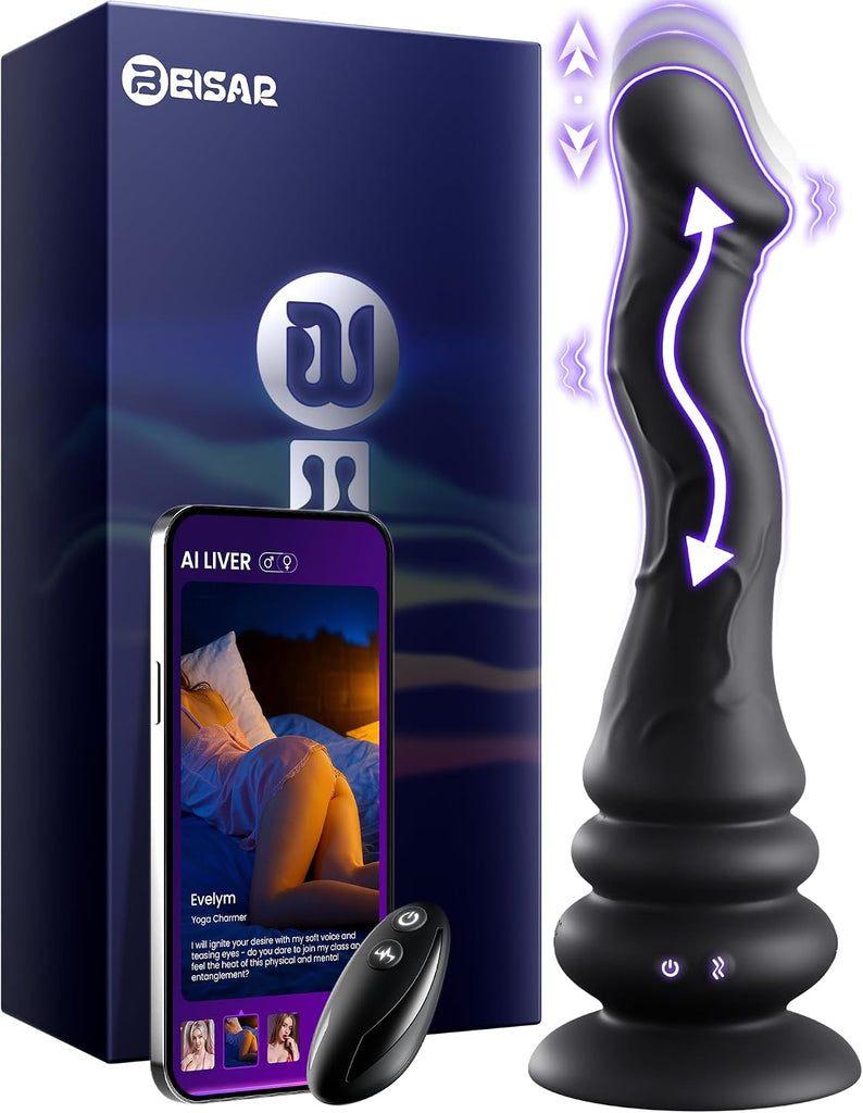 Beisar 4 in 1  Wave Wriggling Thrusting Prostate Massager Anal Dildo