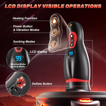 Load image into Gallery viewer, LCD Display 9 Sucking &amp; Vibrating Phone Holder Blowjob Machine