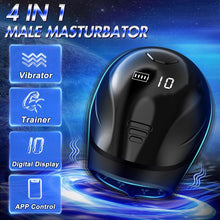 Load image into Gallery viewer, 360° Wrapping Glans Trainer 10x Vibrating Penis Stroker with LCD APP Control