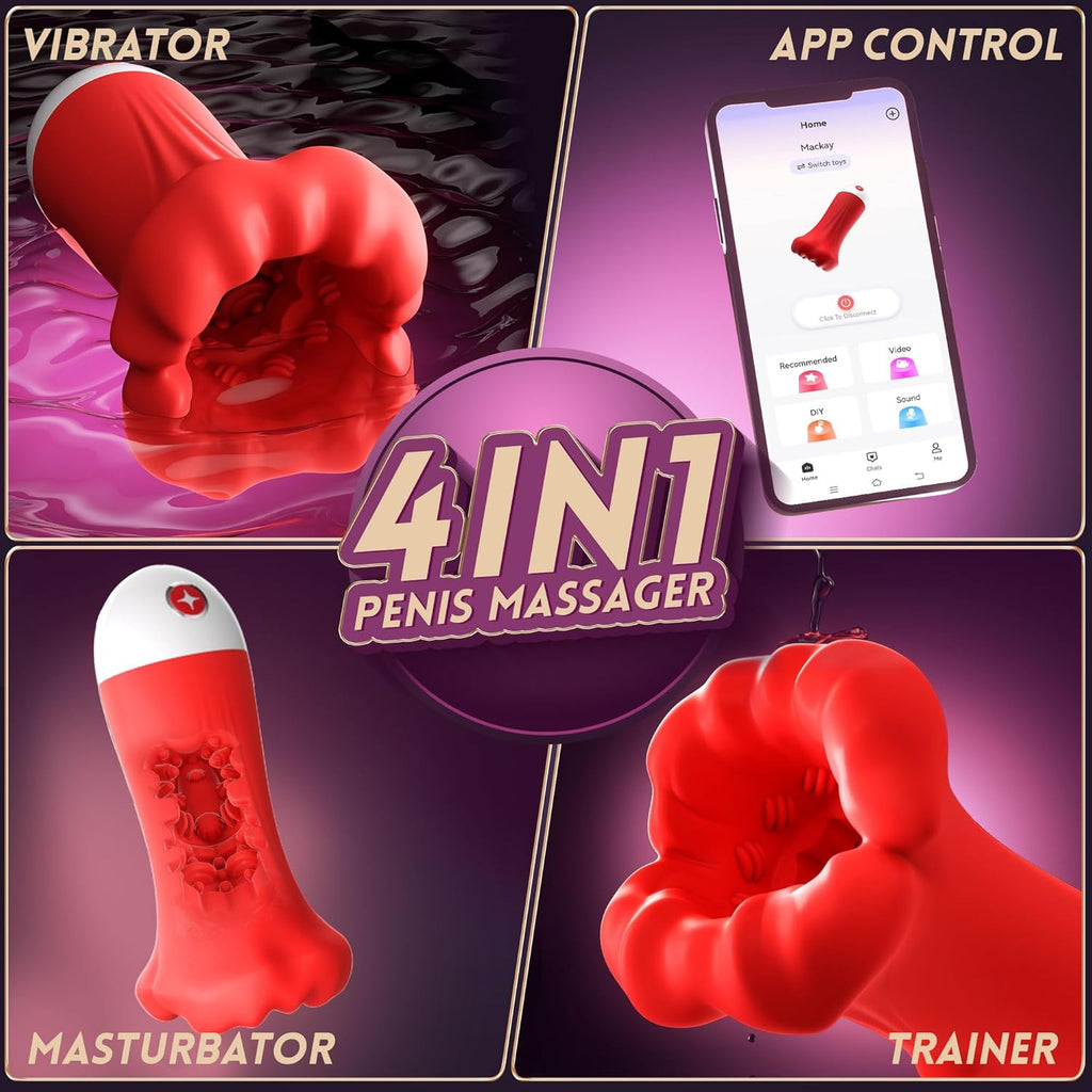 9X Training Stroker with App Remote Control Penis Vibrator