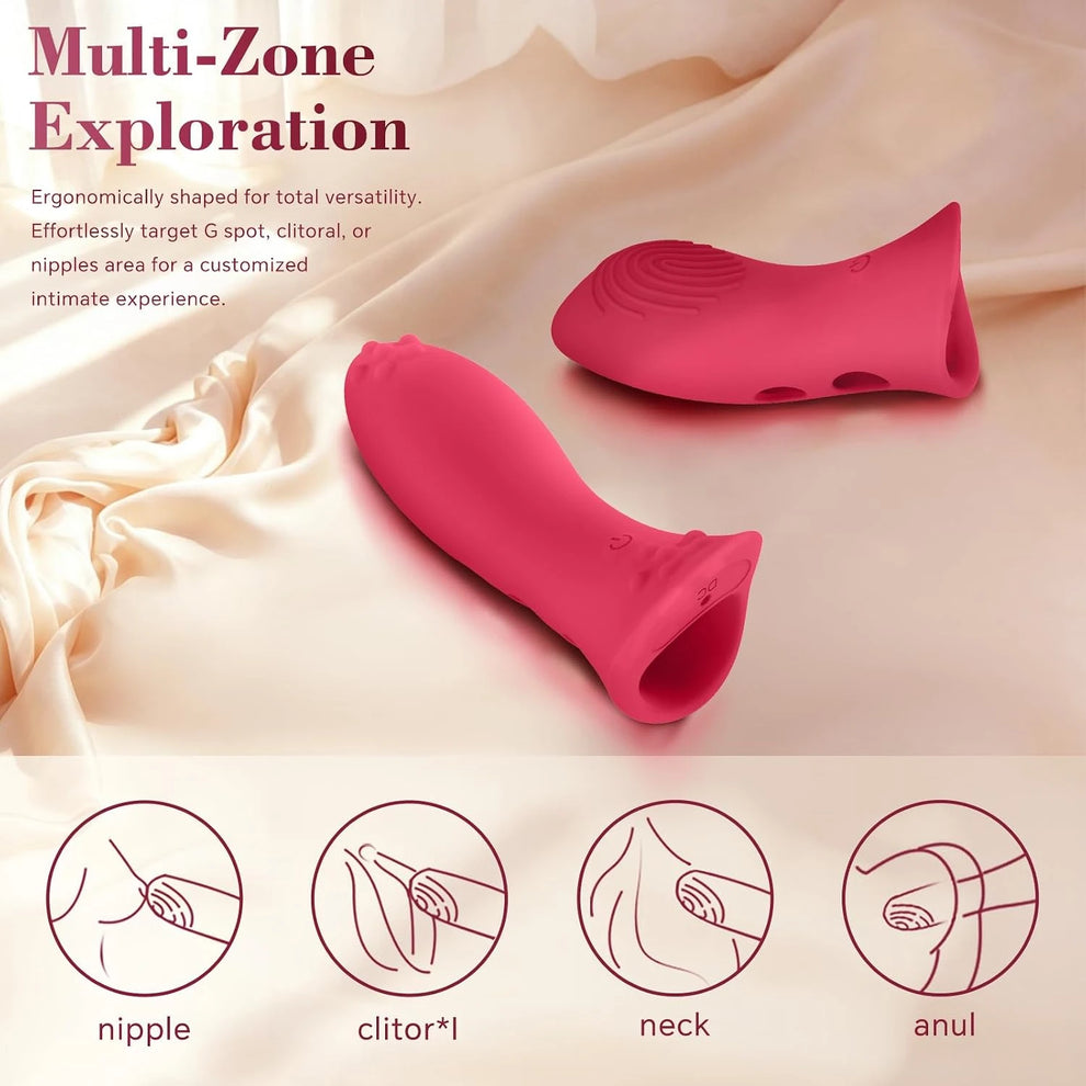 2Pcs Flexible Clit Stimulator & G-spot Finger Vibe
