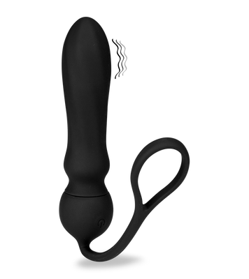 Adele vibrating anal plug and cock ring