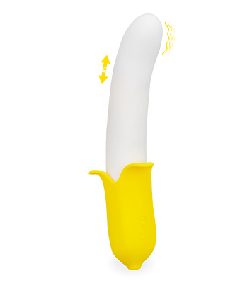 Banana silicone thrusting vibrator