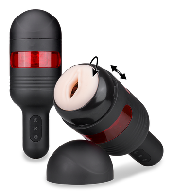 Bell rotating and thrusting masturbator