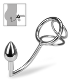 Bondy anal hook with triple cock ring