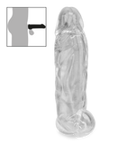 Clear veiny penis sleeve with ball loop