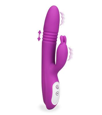 Cocktail thrusting rabbit vibrator