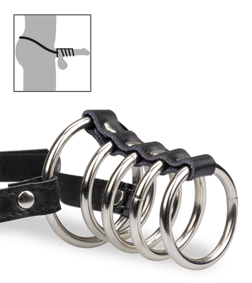 Five-ring metal cock cage