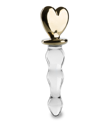 Golden Heart glass dildo