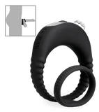 Hop silicone vibrating double cock ring