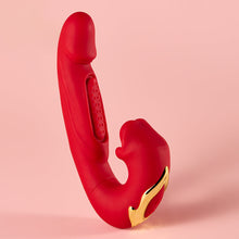 Load image into Gallery viewer, Joylume Between Us rose vibrator featuring soft clitoral suction head design