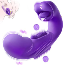 Load image into Gallery viewer, Joylume Between Us handheld rose rabbit vibrator shown in lifestyle setting