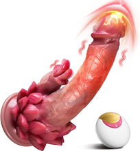Load image into Gallery viewer, Joylume Devout Lotus thrusting heated dildo with remote control and suction base for hands free pleasure