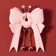 Load image into Gallery viewer, Joylume Electric Papillon butterfly nipple clamps front view with elegant bow design