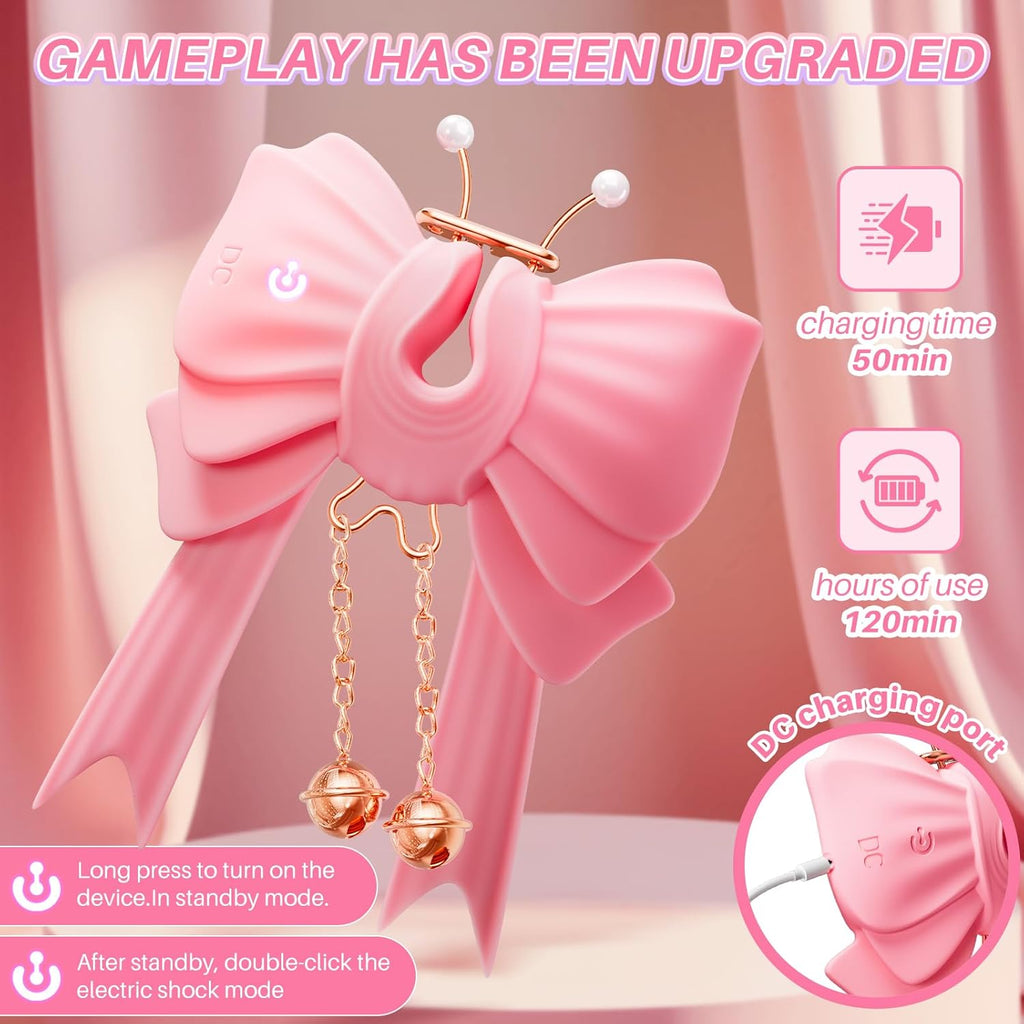 Joylume Electric Papillon wearable nipple clamps shown in discreet lifestyle setting