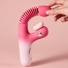 Load image into Gallery viewer, Joylume Sticky Mouth handheld thrusting vibrator shown in lifestyle setting