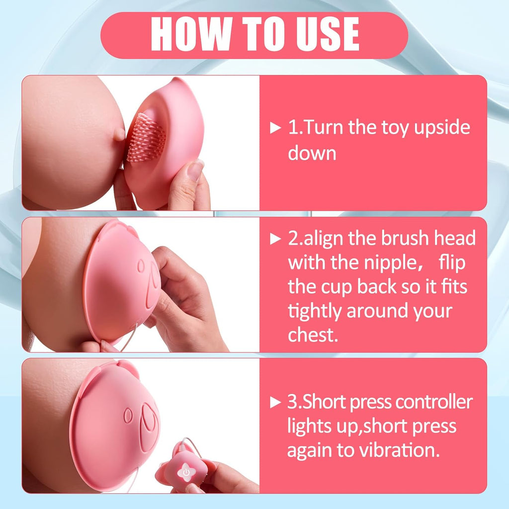 Joylume nipple sucker clamp toy showing how to use for breast stimulation