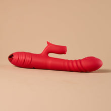 Load image into Gallery viewer, Heated Thrusting Vibrator with Clit Stimulator