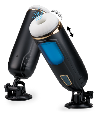 Kimi vibrating and thrusting masturbator with suction action