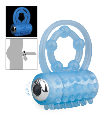 Lumino glow-in-the dark vibrating double cock ring