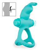 Passionate triple cock ring with vibrating rabbit