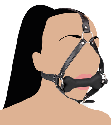 Puppy Play silicone dog bone harness gag 4.75 inches