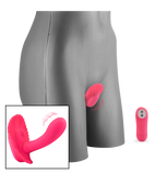 Remote control vibrating shell wearable dildo