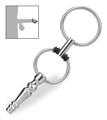 Rocket pierced penis plug with rings