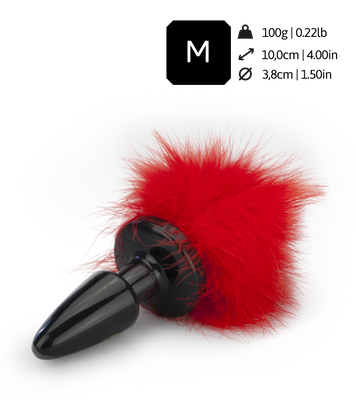 Rosebud fluffy white pompom butt plug