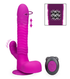 Rotating and thrusting suction cup rabbit-style dildo