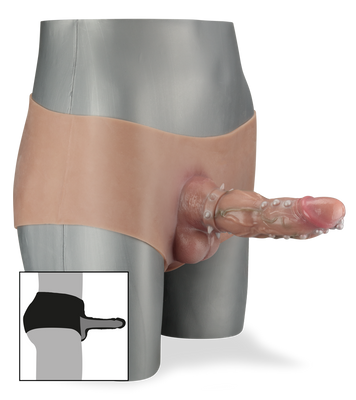 Stanislas hollow second skin strap-on dildo with piercing and pleasure nubs