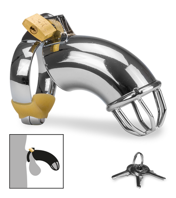 Turtleneck chastity cage for men