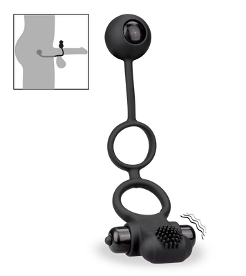 Vibrating anal bead double cock ring 10 speeds