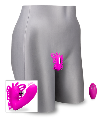 Vibrating and throbbing wearable clit and G-spot vibe 12 speeds